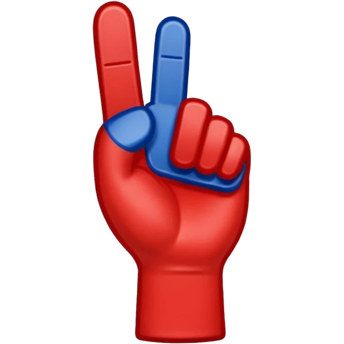 sports foam finger american football blue (#00A3E0) and red (#F9423A) emoji