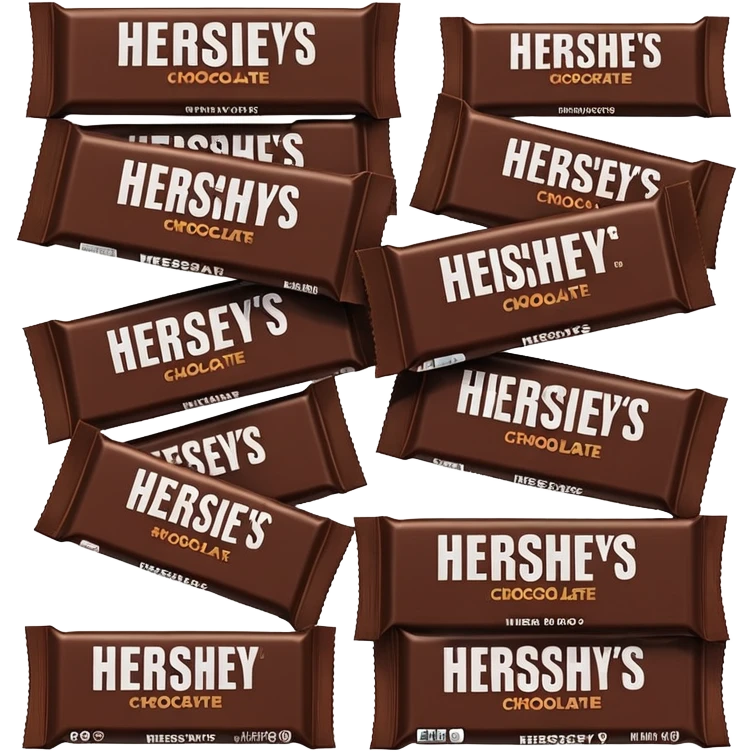 cardboard box full of wrapped Hershey's chocolate bars emoji