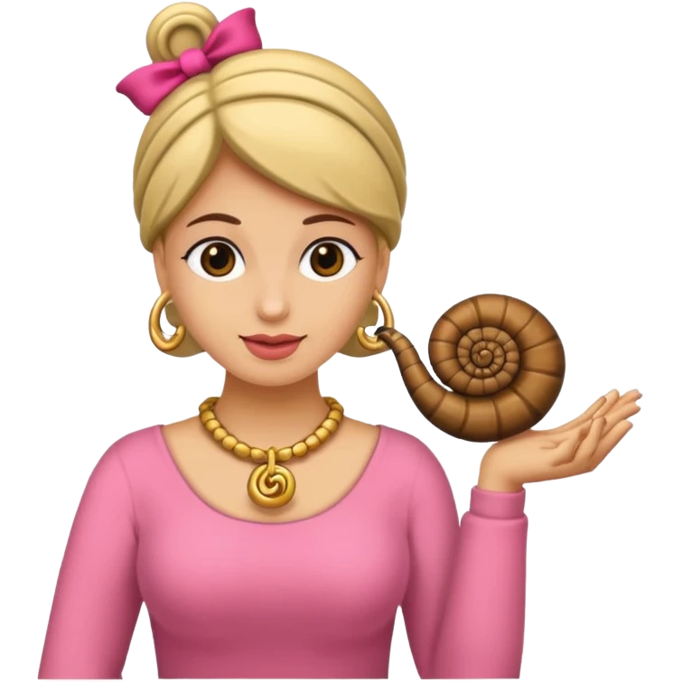 Rosa mujer comprando collares de caracol emoji