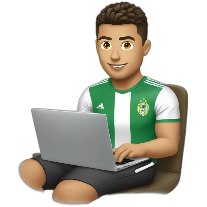 Ronaldo with laptop emoji