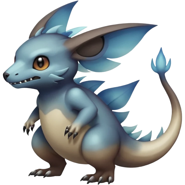 Dusky Muted Smoky Matte Gradient-toned Pokémon-Fakémon-vernid-Digimon-Creature, (full body) emoji