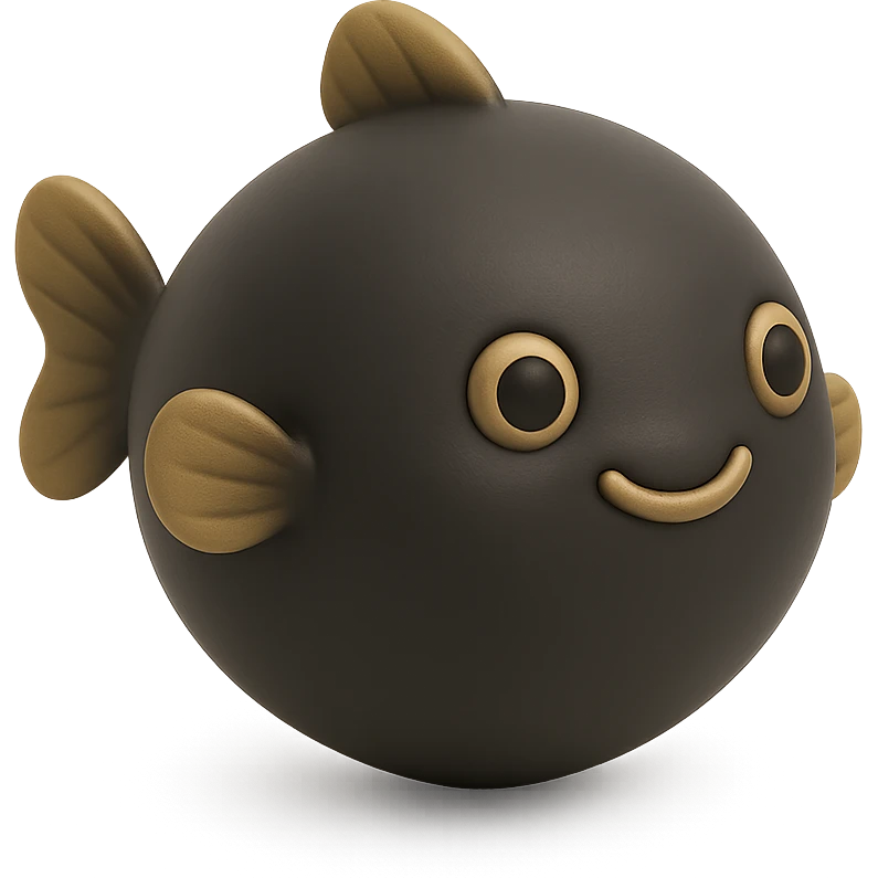 a round, puffy balloon fish called Steve, with a friendly face emoji