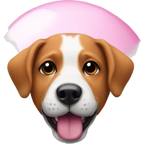 Pink ball with a dog inside emoji