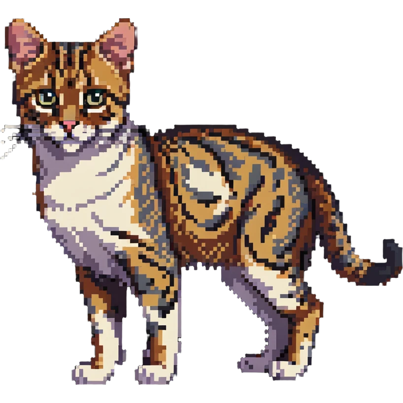 Leopard cat with spotted coat and alert posture emoji