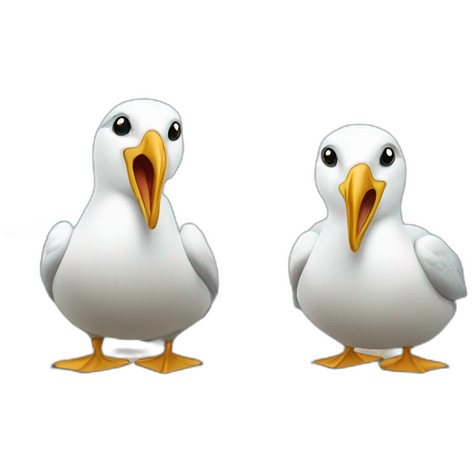 two albatrosses & one sailboat emoji