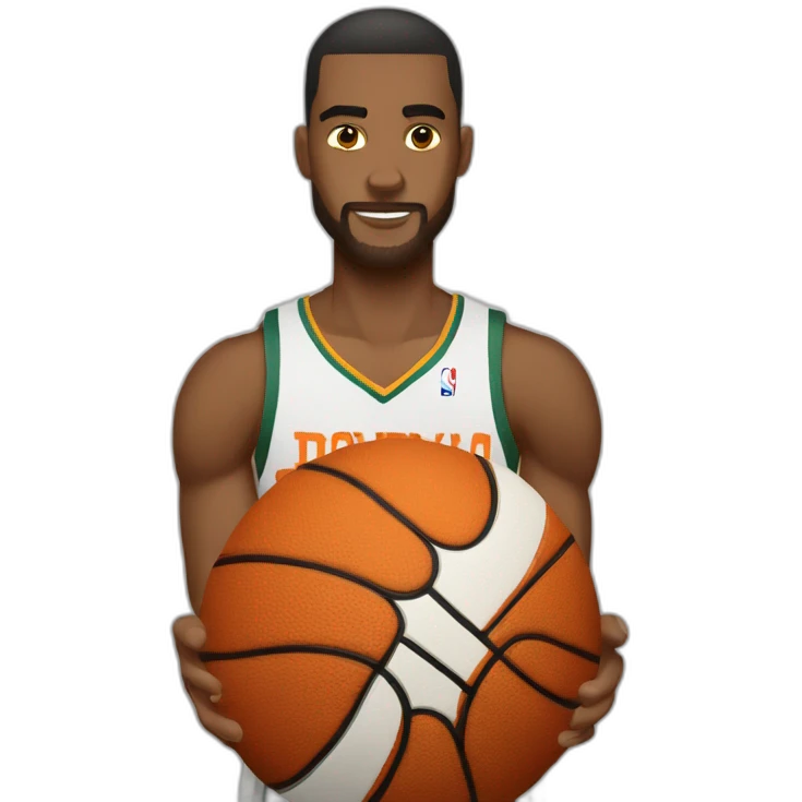 Bola de baloncesto con mano botando emoji