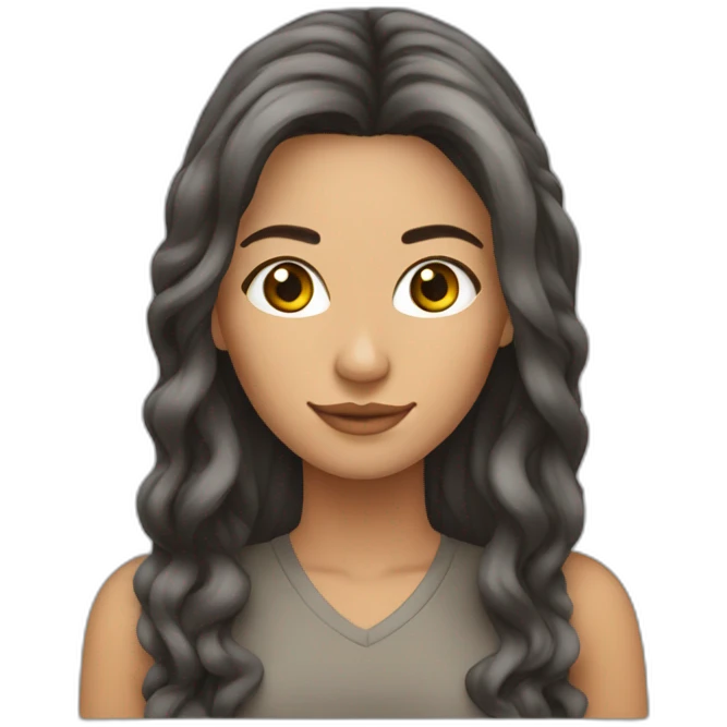 Mujer de 20 años cabello largo emoji