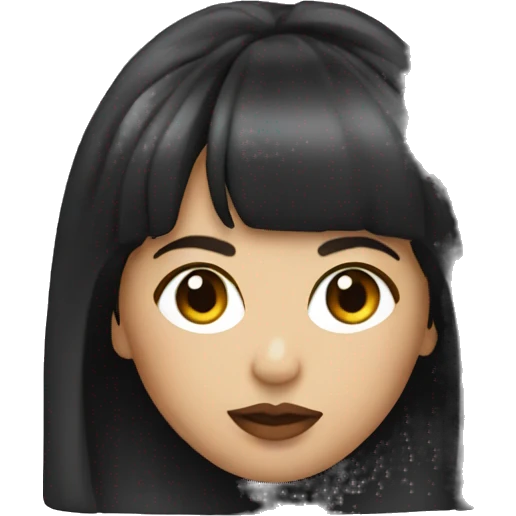 Selena with bangs and small lips  emoji