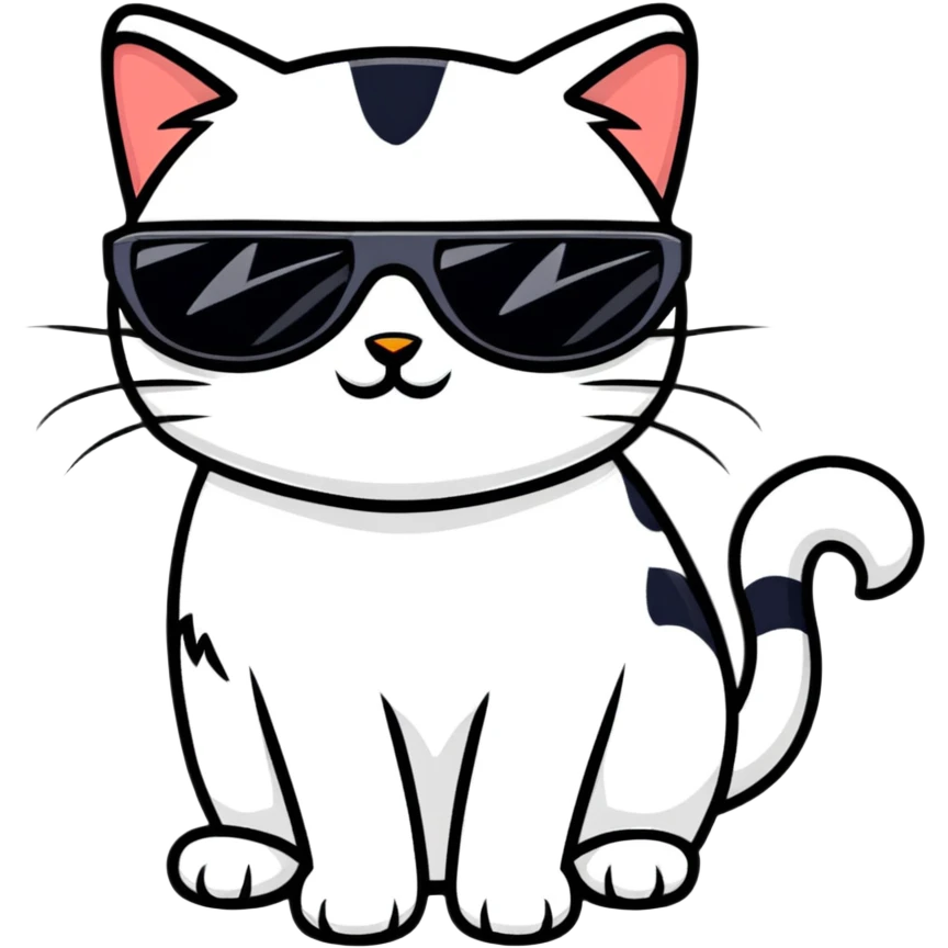 Cat with sunglasses emoji