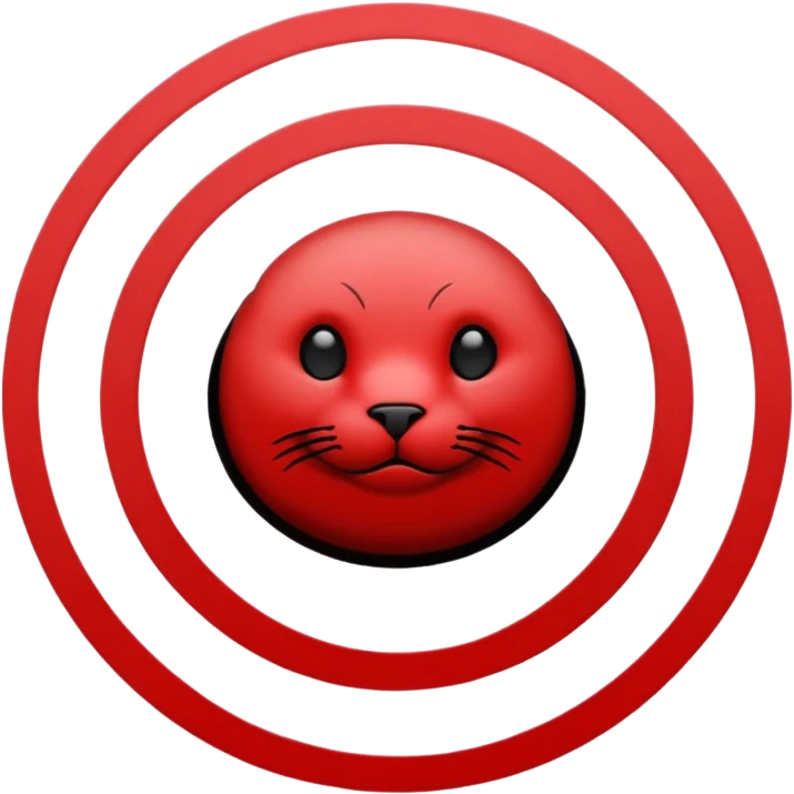 iOS sticker, summoning seal, black circle, red symbol, minimal emoji