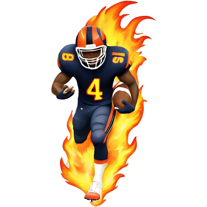 Football player with football on fire emoji