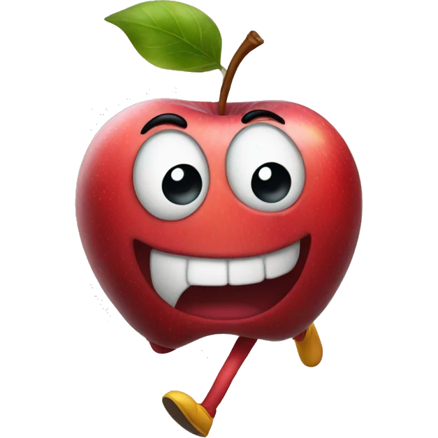 Stinky apple running emoji