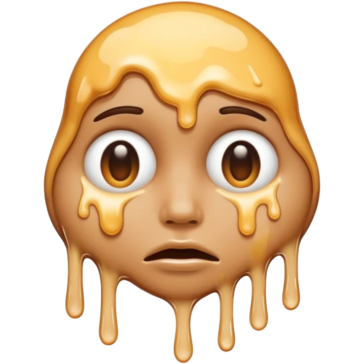 una faccina che si scioglie insinee a un liquido bianco emoji