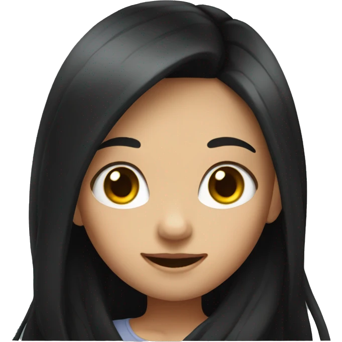 cutegirl with long black hair emoji