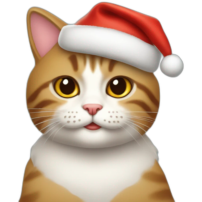 Gato con gorro de navidad  emoji