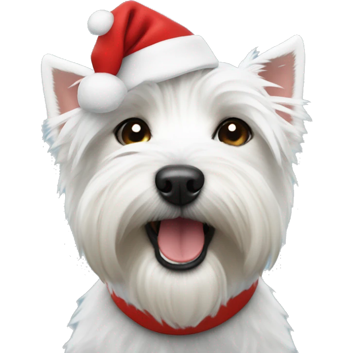 Westie wearing a Santa hat  emoji