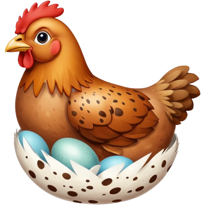Chicken laying egg emoji
