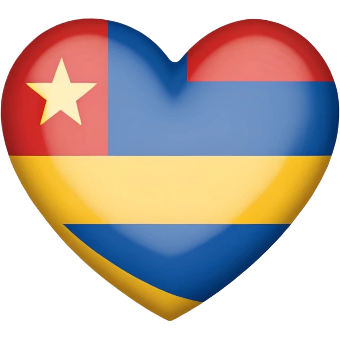 Romanian flag in shape of heart emoji