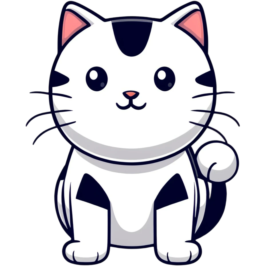 cat with white fur at the bottom and silver stripes at the top emoji