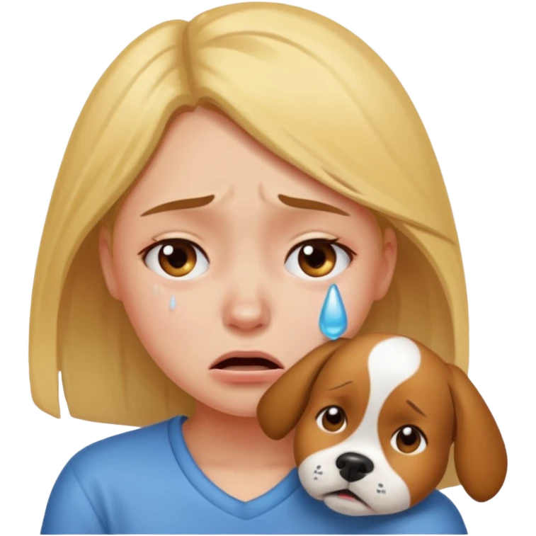 a very upset girl who lost her dog emoji