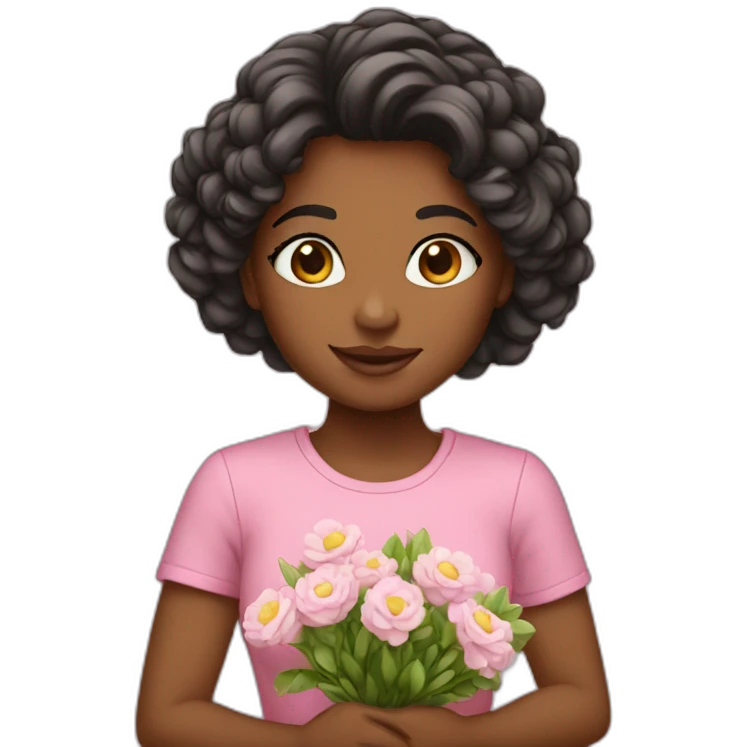 Girl with bouqet emoji