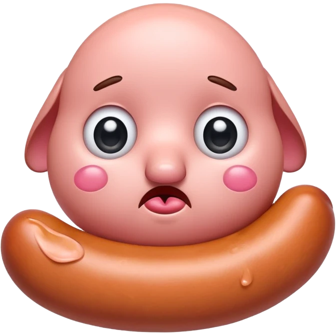 Crying sausage with eyes emoji