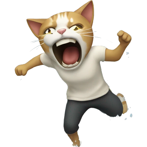 cat attacking person for water  emoji