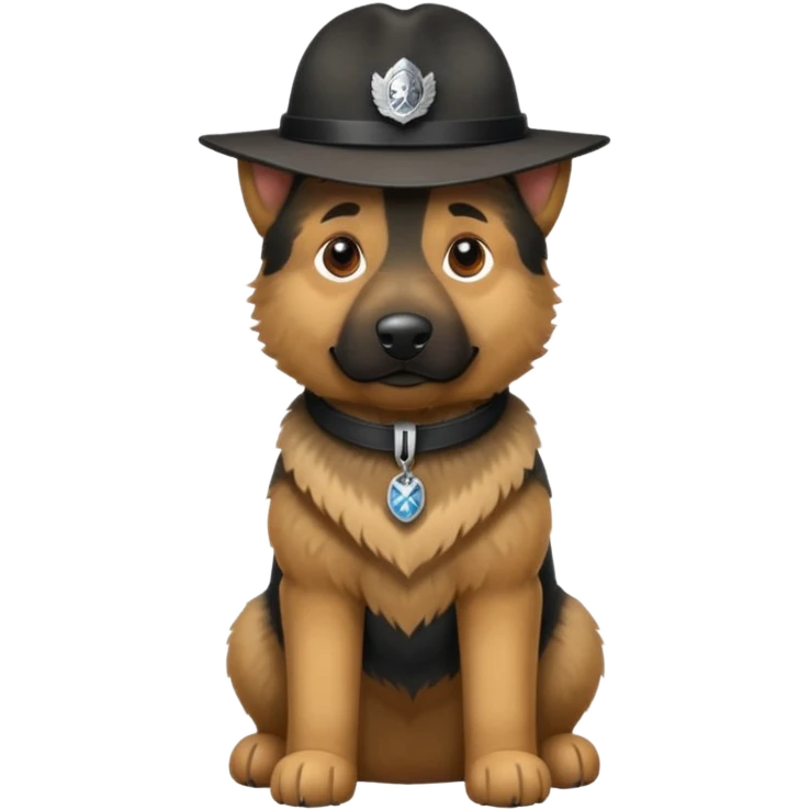 berger allemand debout avec un chapeau emoji