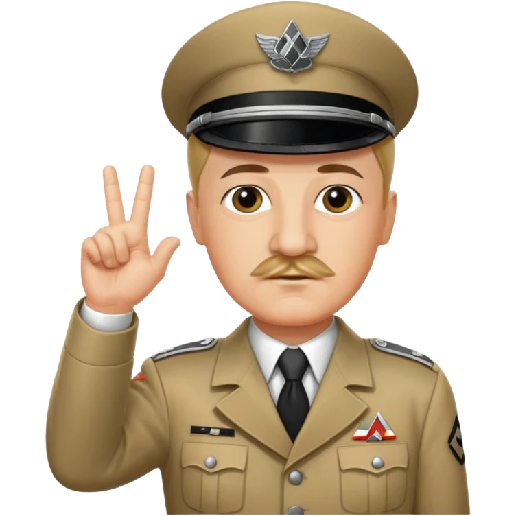 Hitler ios with straight raised hand with fingers together emoji