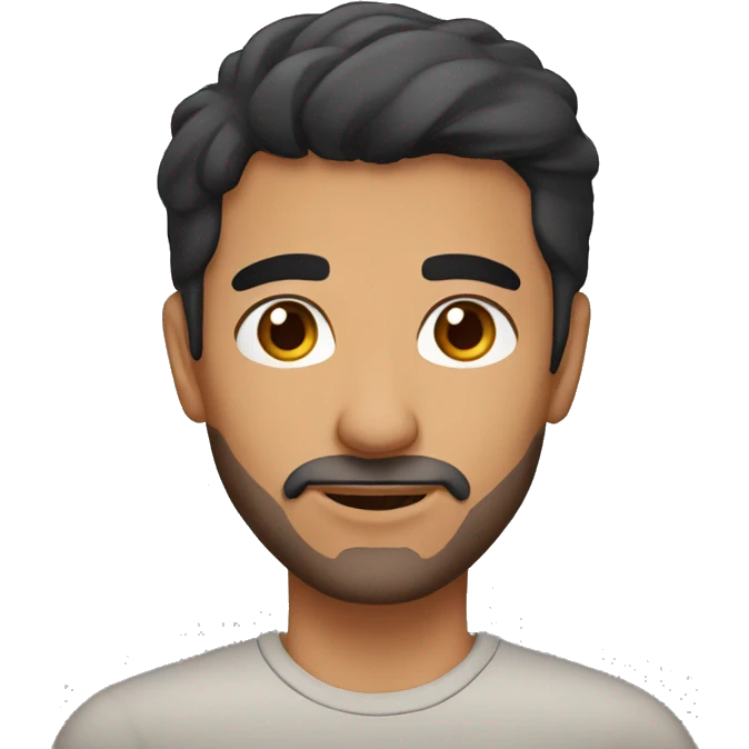 arab man with dark short hair and Brown eyes emoji