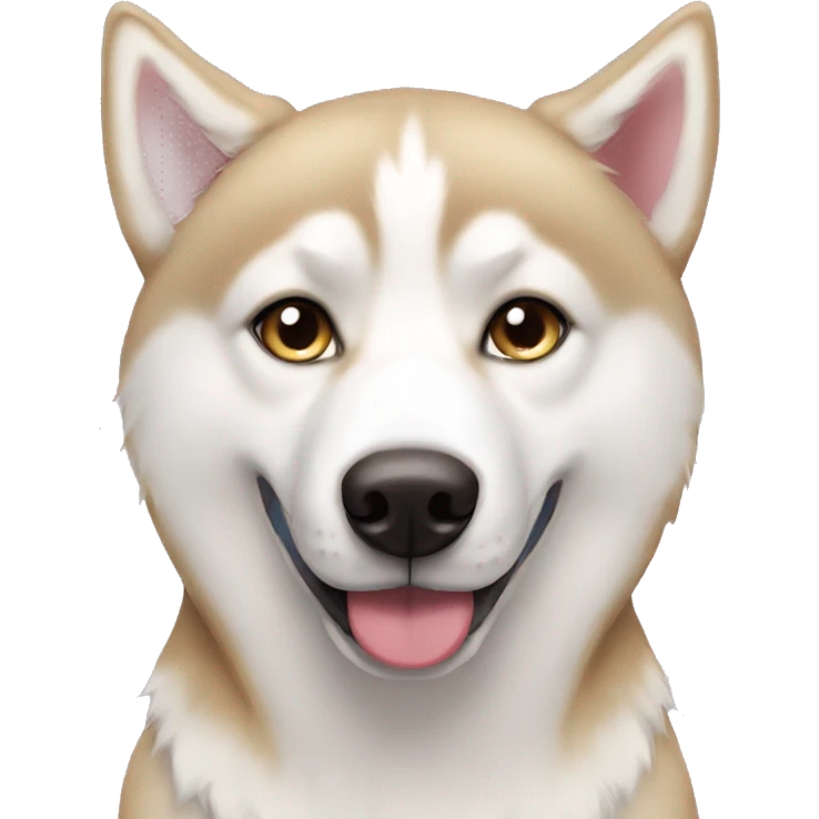 blond husky brown eyes pink nose emoji