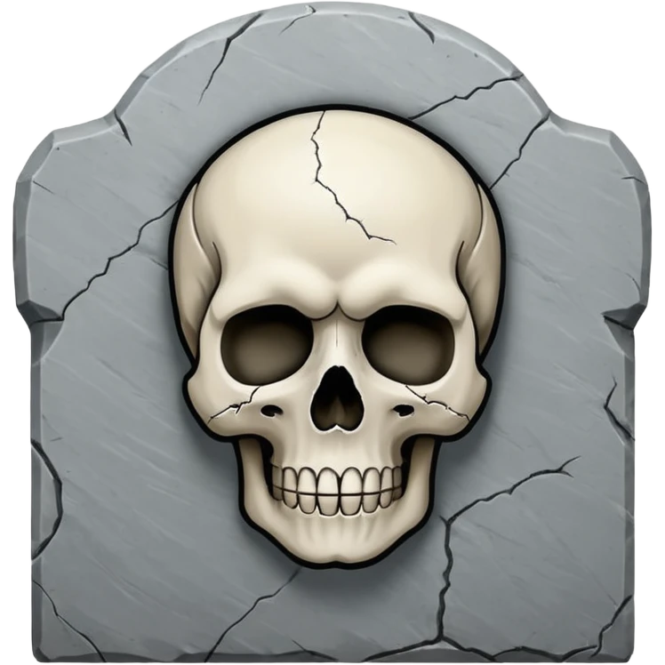 Headstone with simplified skull, front view emoji