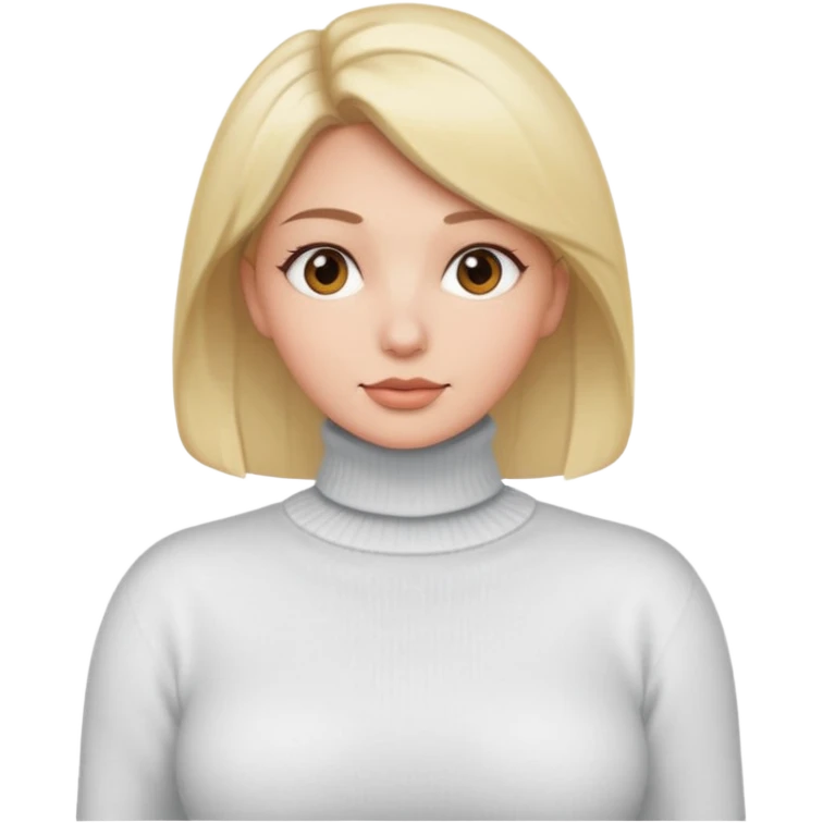 big tits white turtleneck sweater on big tits emoji
