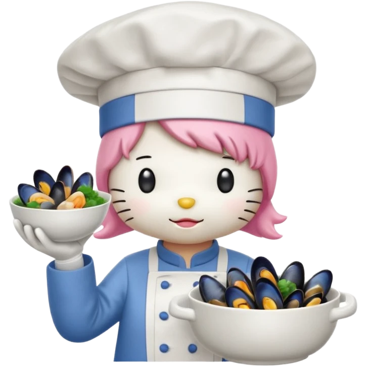 Hello kitty with mussels  emoji