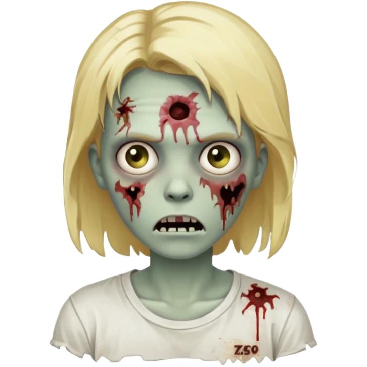 grungie zombie with blonde hair and white tee emoji