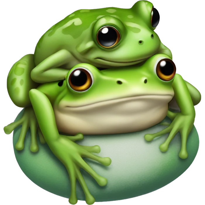 frog on top of a frog emoji