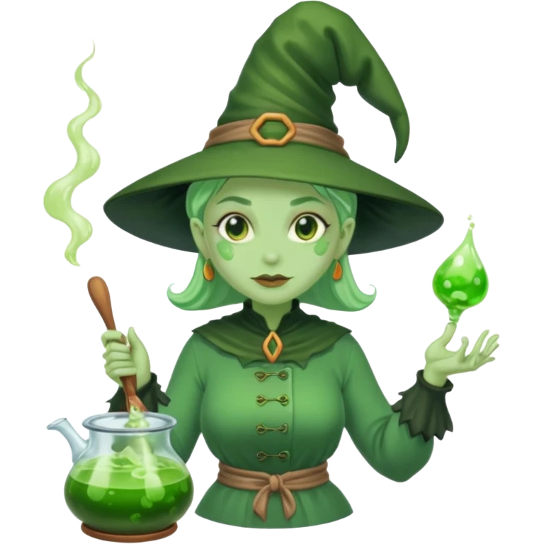green witch cooking potion emoji