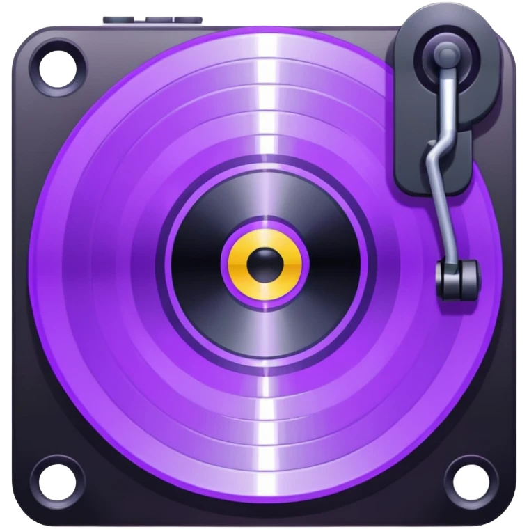 pixelated record with a purple middle emoji