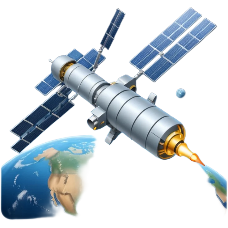 military satellite in Earth orbit emoji