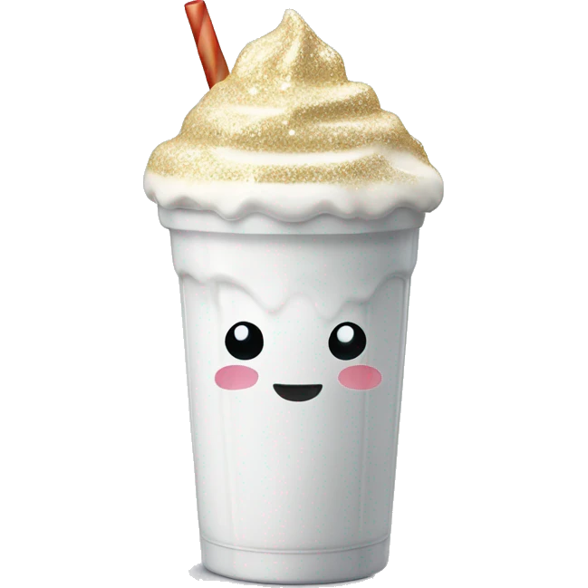 white sparkly milkshake emoji