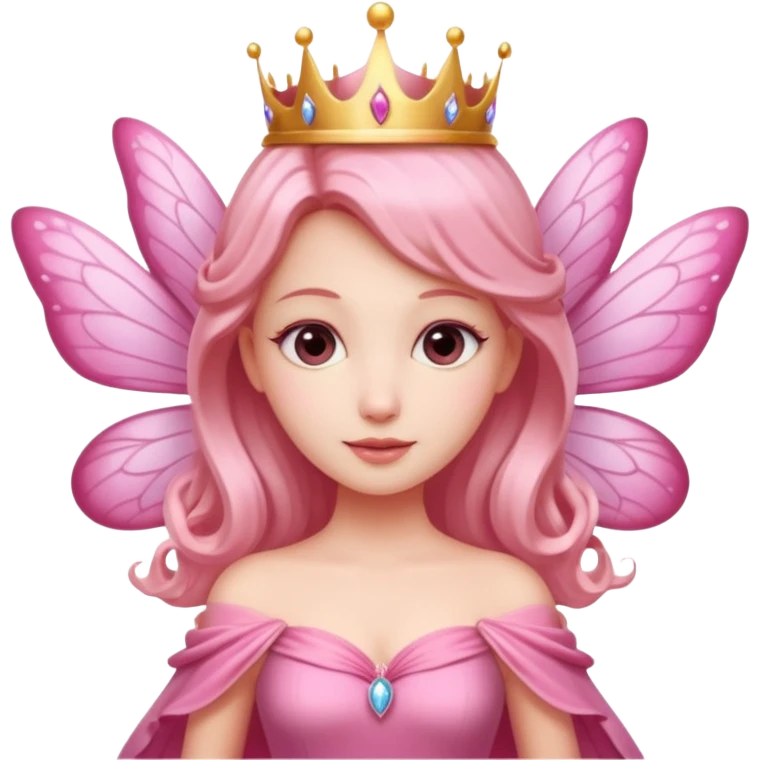 A beautiful pink Queen with fairy wings emoji