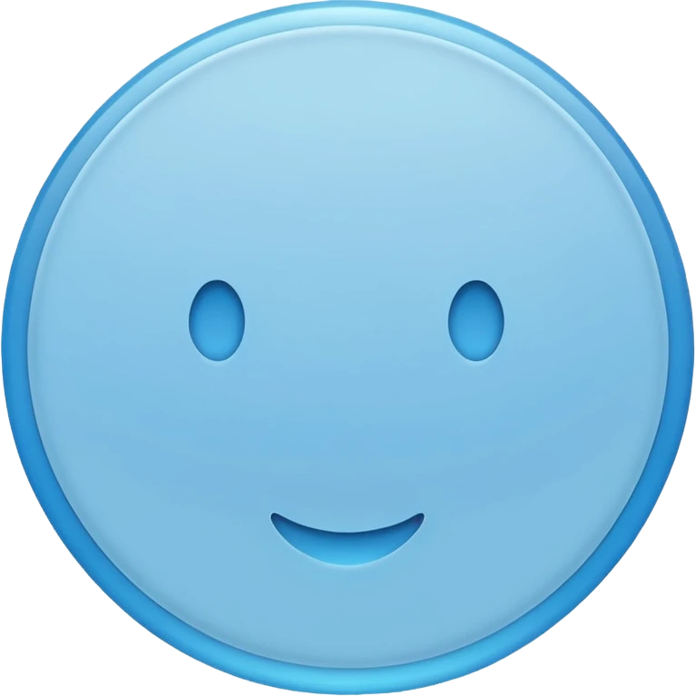 Un círculo celeste emoji