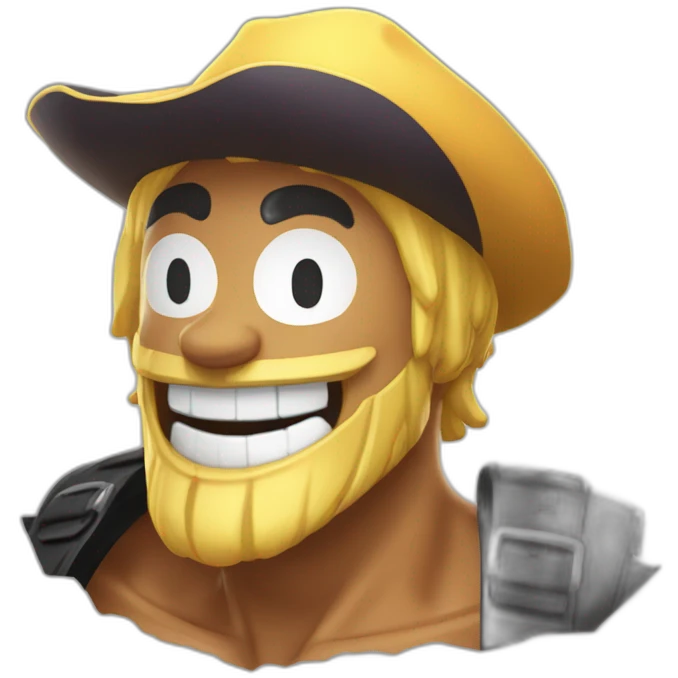 One piece Gold Roger laugh in Brawl stars style emoji