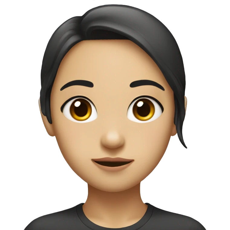 me , Big forehead, beautiful eyebrows, small eyes, nice cheeks, small nose, semi-full lips, Asian features. Girl  emoji