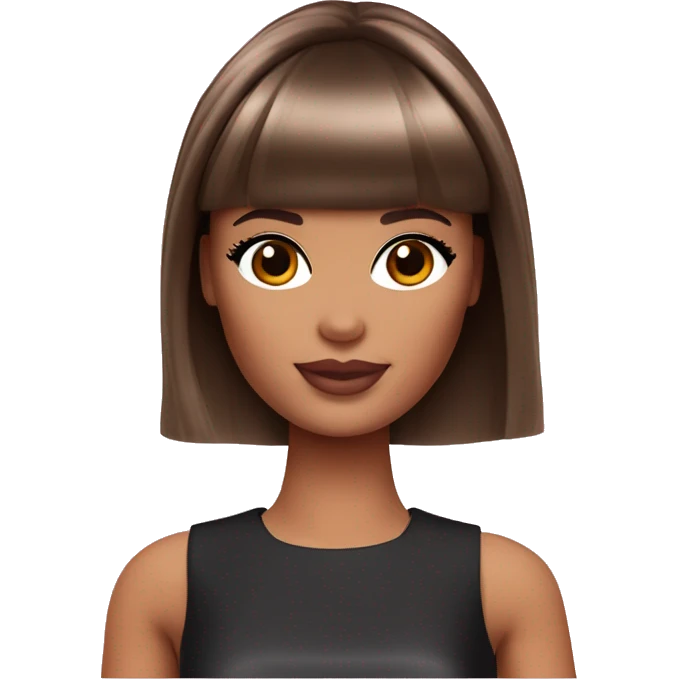 Barbie brunette with bangs  emoji