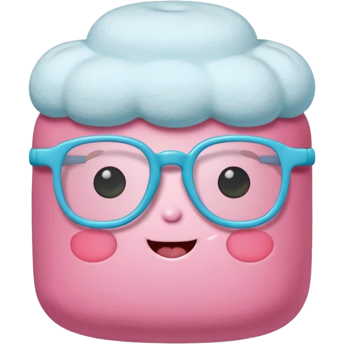 colored marshmallow with glassess emoji