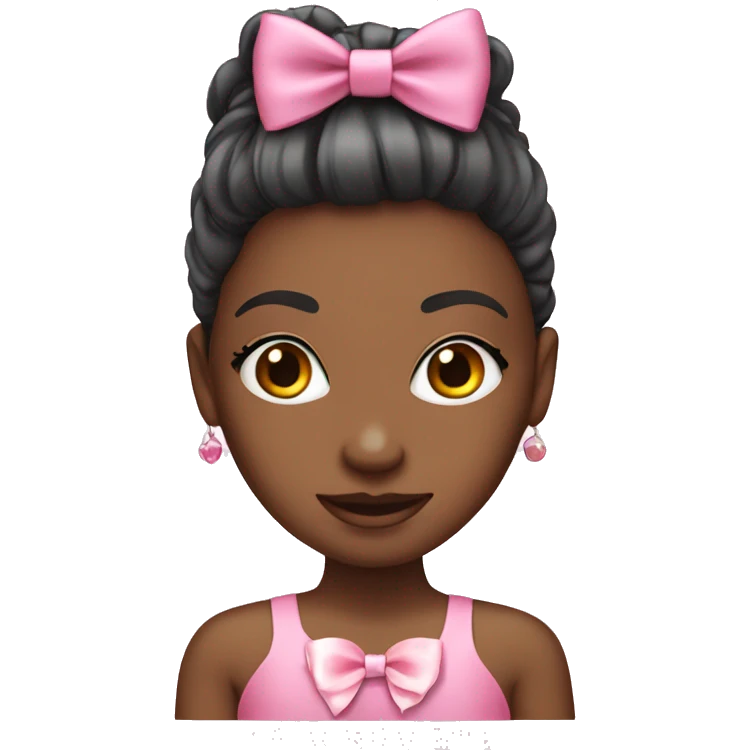 Pink coquette bow girl emoji