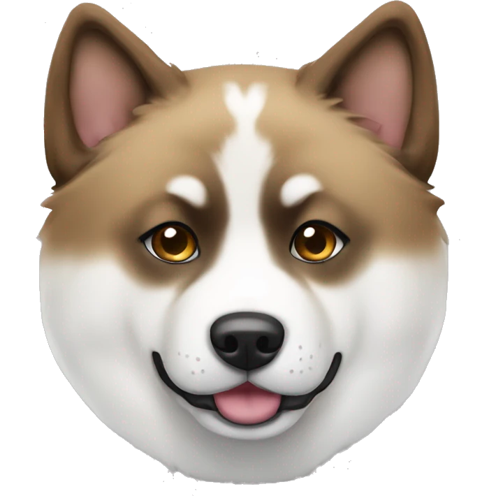 japanies akita iny fully white with brown eyes emoji