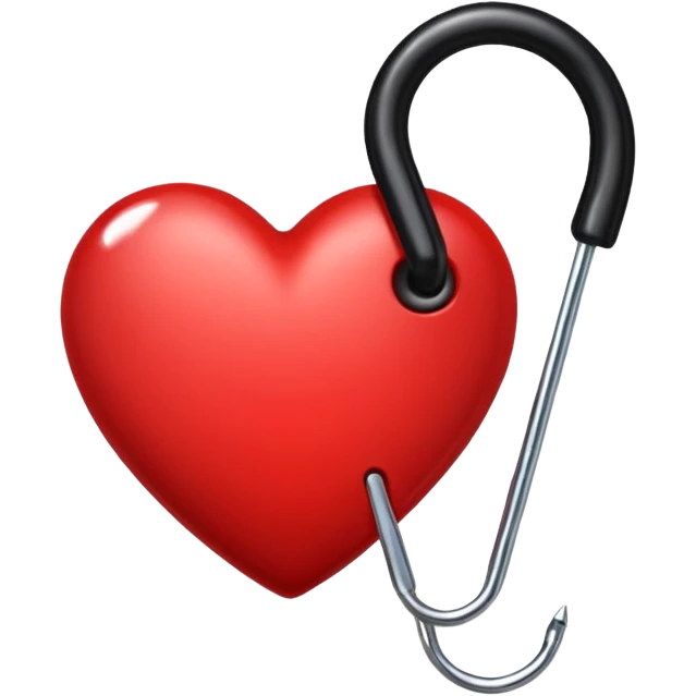 heart with a black safety pin emoji