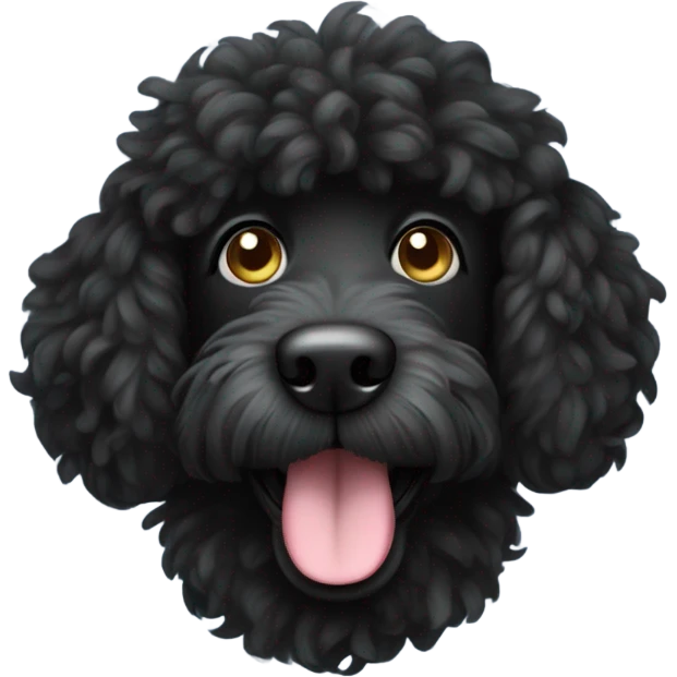 Black doodle dog emoji